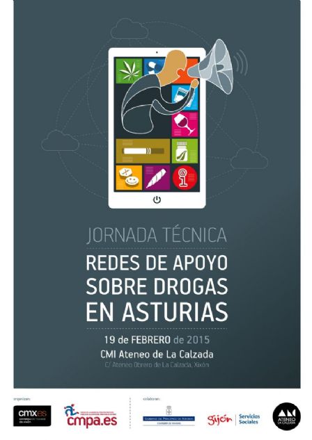 cartel `Jornada Tcnica Redes de Apoyo sobre Drogas de Asturias`